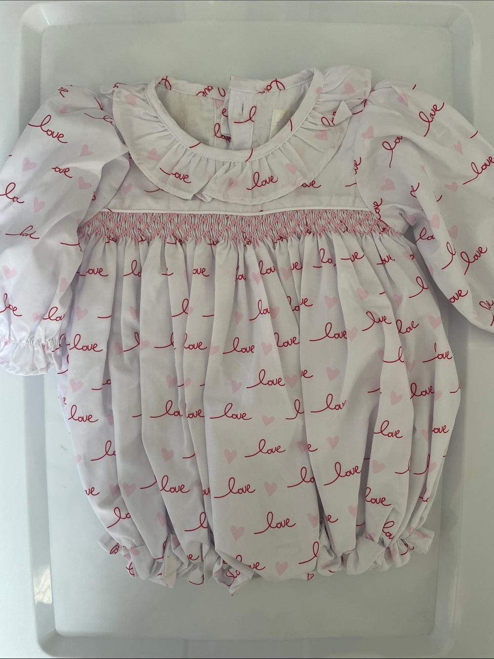 Classic Pink 'Love' Bubble One-Piece for Baby by